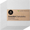 Swedish Wholesale Dishcloths Reusable 8" x 7" Sponge Cloths, Bulk 10 Pack of by SwedishWholesale