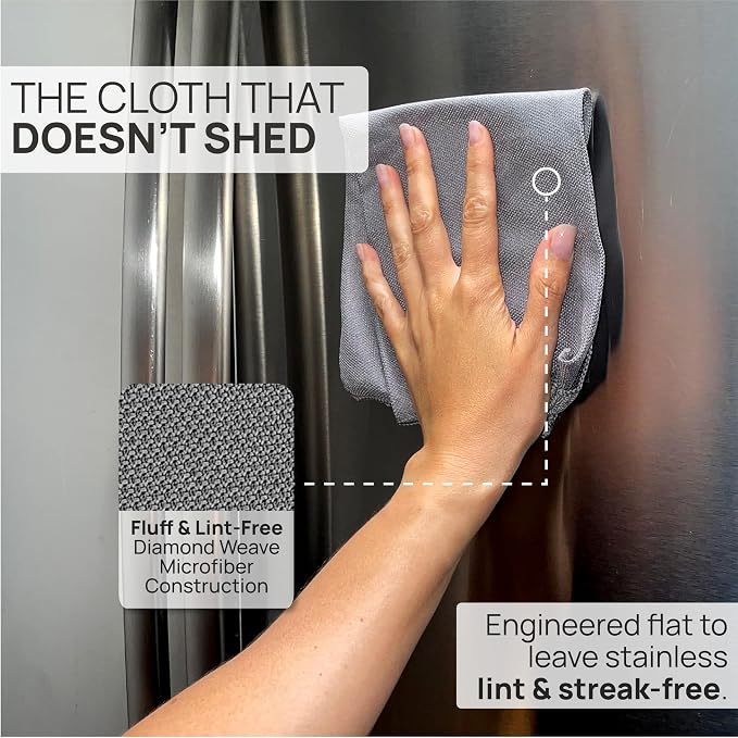 Claro Stainless Steel Cleaning Cloth 8-Pack – Clean Appliances, Fridge Sinks - Image 3