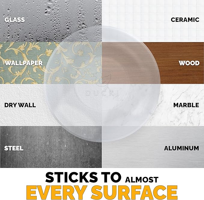 Ducki Door Stop Wall Protectors, 8 Pack Clear, Self Adhesive Reusable Solution for Stopping Wall Damage & Noise from Doors, Refrigerators, & in Your Home or Office, Durable Shock Absorbent & Discreet
