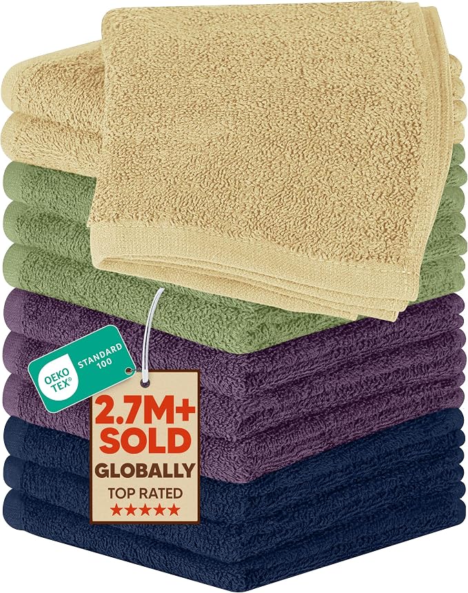 Utopia Towels 12 Pack Washcloths, 12x12 in, 100% Cotton, Variety | Premium 100% by Unknown