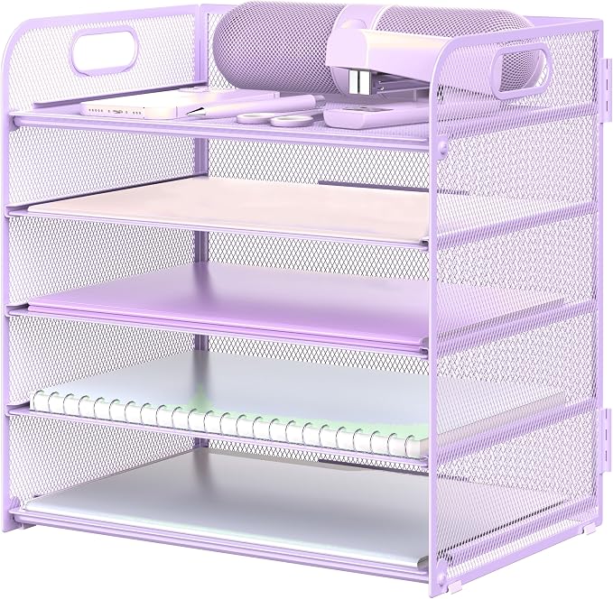 Letter Tray Paper Organizer 5-Tier Desk Organizer File Organizer Paper Holder by Sinboun