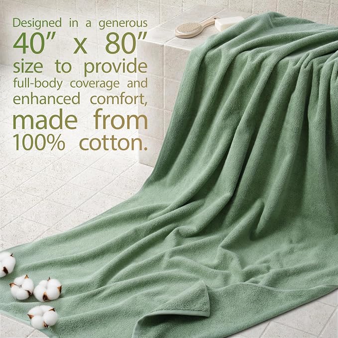 Cotton Paradise 100% Cotton Turkish Towel, Soft Absorbent Quick Dry, 40x80 - Image 2