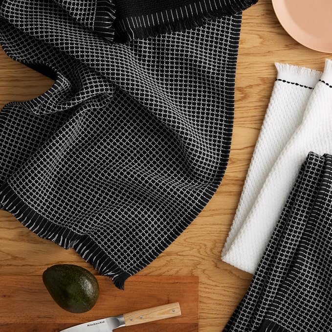 KitchenAid Gourmet Series Gridlines Kitchen Towels 3-Pack Set, 100% Cotton - Image 2