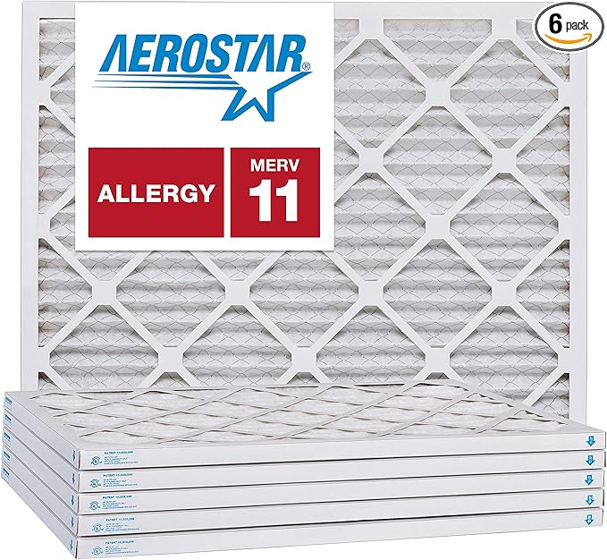 Aerostar 22x24x1 MERV 11, Pleated Air Filter, 22x24x1, Box of 6, Made in the USA