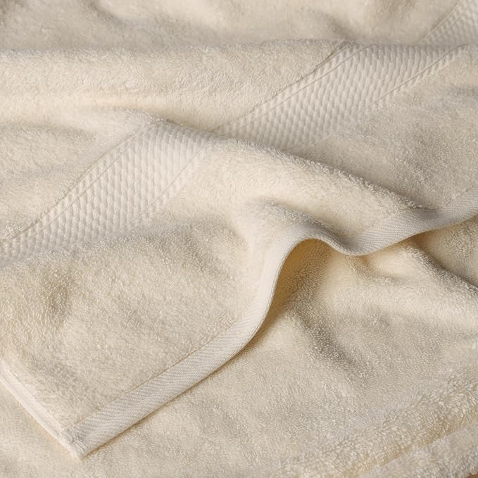 SUPERIOR Egyptian Cotton Ultra Plush & Absorbent, 6 Piece Set, Cream | Quick Dry - Image 4