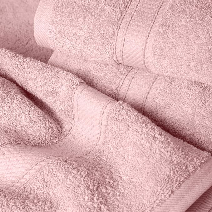 SUPERIOR Egyptian Cotton Ultra Plush & Absorbent, 12 Piece Set, Tea Rose | - Image 7