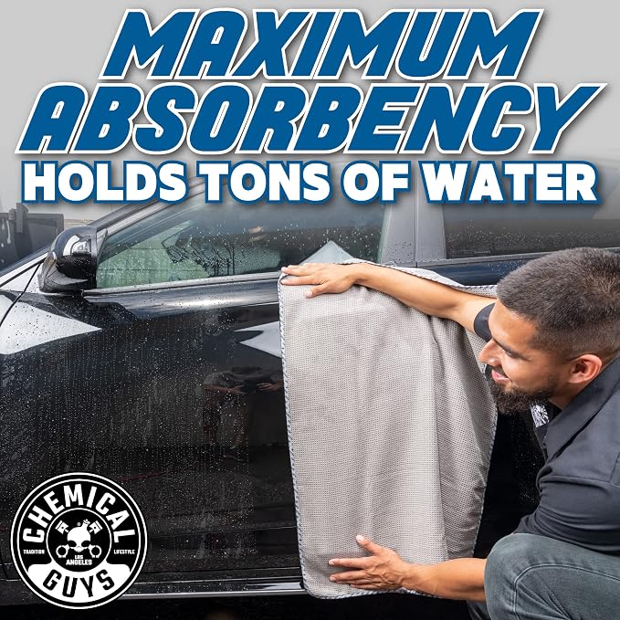 Chemical Guys, Waffle Weave Gray Matter Microfiber Drying Towel, 25 x 36 in - Image 8
