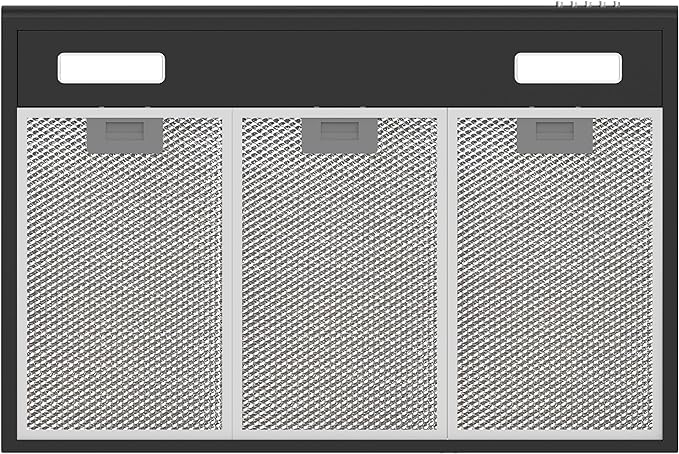 CIARRA Black Range Hood 30 inch Under Cabinet Ductless Range Hood Vent for Kitchen with Anti-fingerprint Design, 3 Speed Exhaust Fan