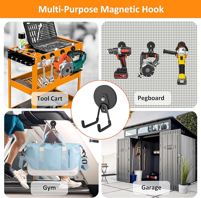 ENUODA Strong Magnetic Hooks Heavy Duty, 25lbs Magnet Tool Holder Garage - Image 4