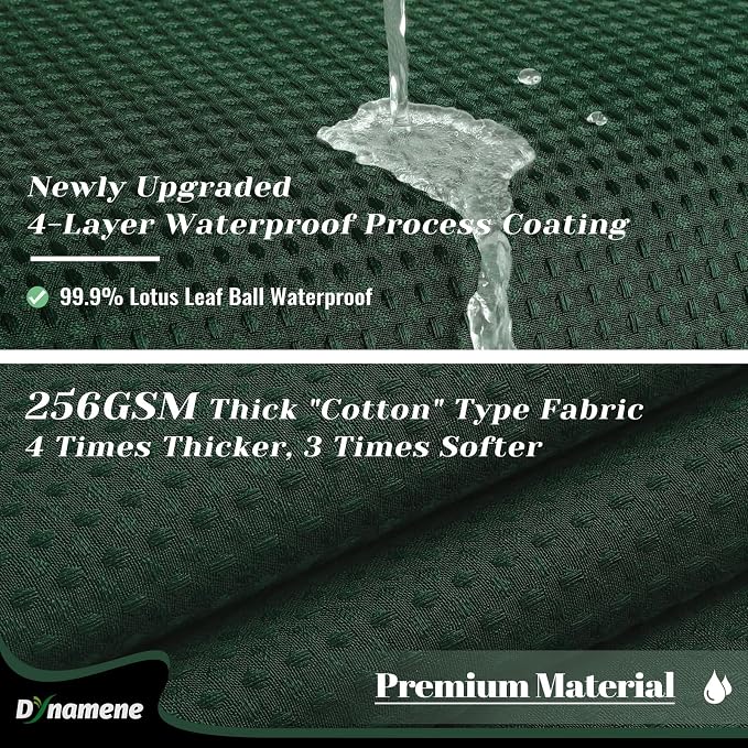 Dynamene Extra Wide Waffle Shower Curtain 256 GSM Fabric 180x72 Dark Green - Image 3