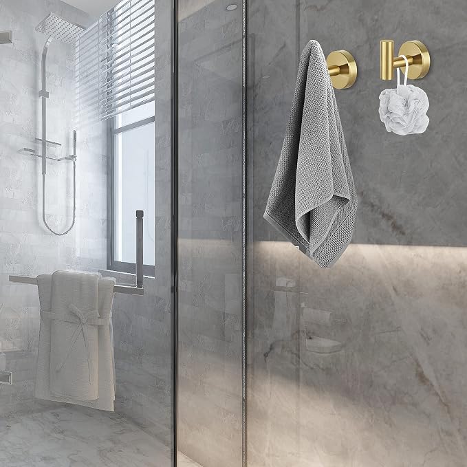 8 Pcs Bathroom Robe Towel Hooks Coat Wall Hook Stainless Steel Heavy Duty Door - Image 4