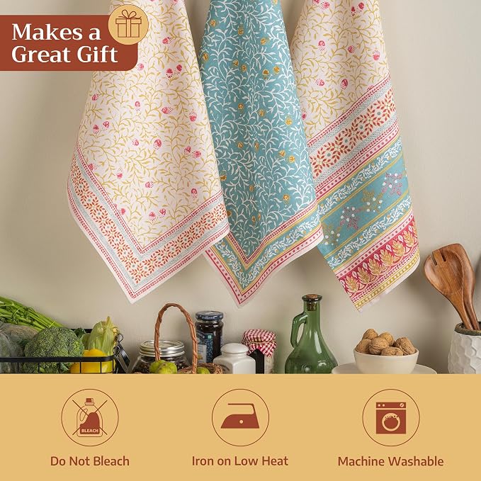 Maison d' Hermine Kitchen Towels Set of 3 Reusable 100% Cotton 27.50" x 20" - Image 5