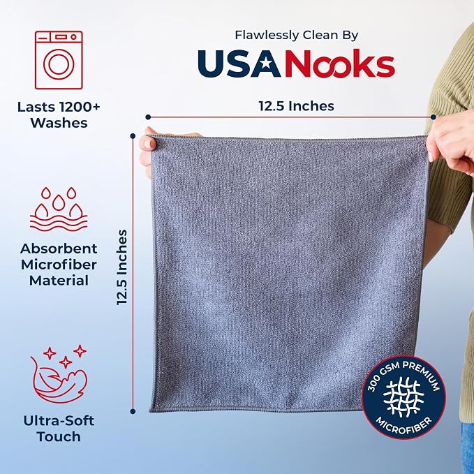 Microfiber Cleaning Cloth Grey - Image 2