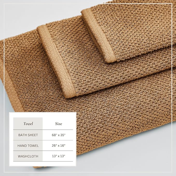 Great Bay Home 100% Cotton 6 Piece Bath Sheet Set - Image 4
