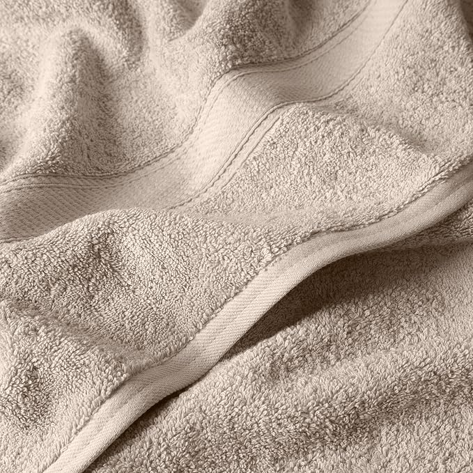 SUPERIOR Egyptian Cotton Ultra Plush & Absorbent, 12 Piece Set, Stone | - Image 8