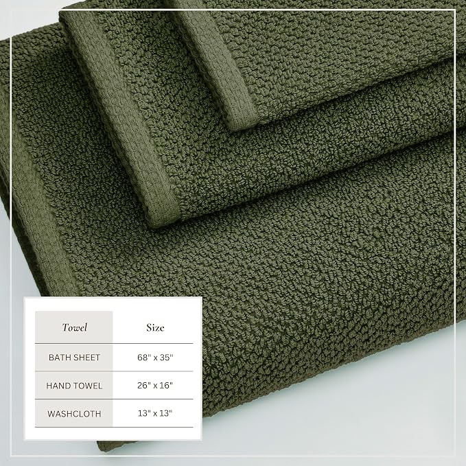 Great Bay Home 100% Cotton 6 Piece Bath Sheet Set - Image 4