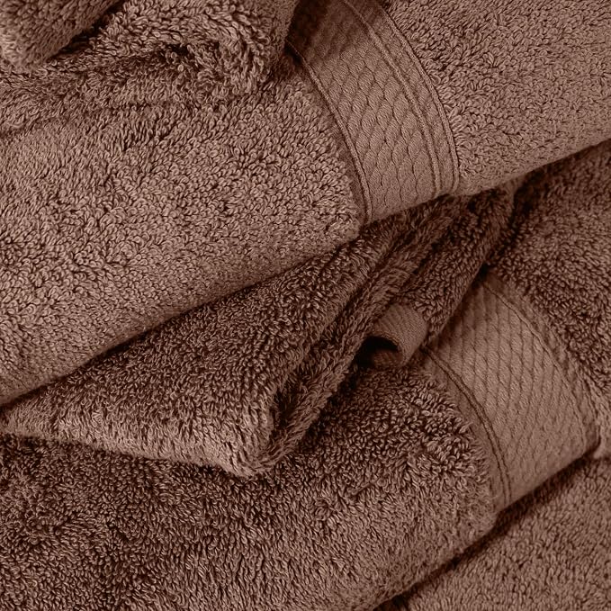 Superior Egyptian Cotton Plush & Absorbent, Bath Towel Set of 4, Chocolate | - Image 9