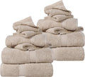 SUPERIOR Egyptian Cotton Ultra Plush & Absorbent, 12 Piece Set, Stone | by SUPERIOR