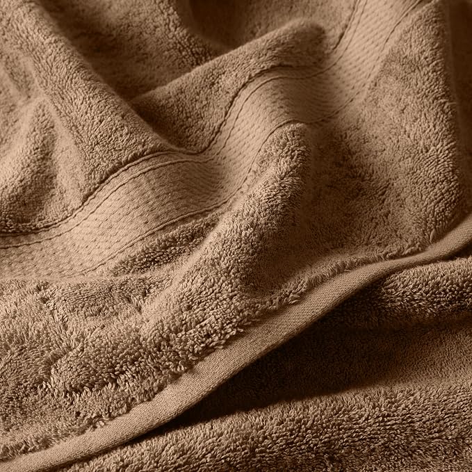 SUPERIOR Egyptian Cotton Ultra Plush & Absorbent, 6 Piece Set, Latte | Quick Dry - Image 4