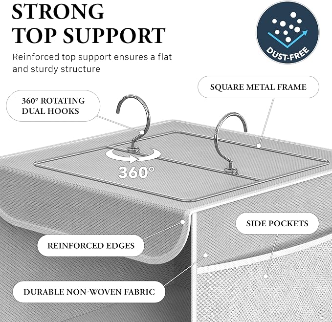 Simple Houseware 5 Shelf Hanging Closet Organizer, Top Support Metal Frame - Image 3