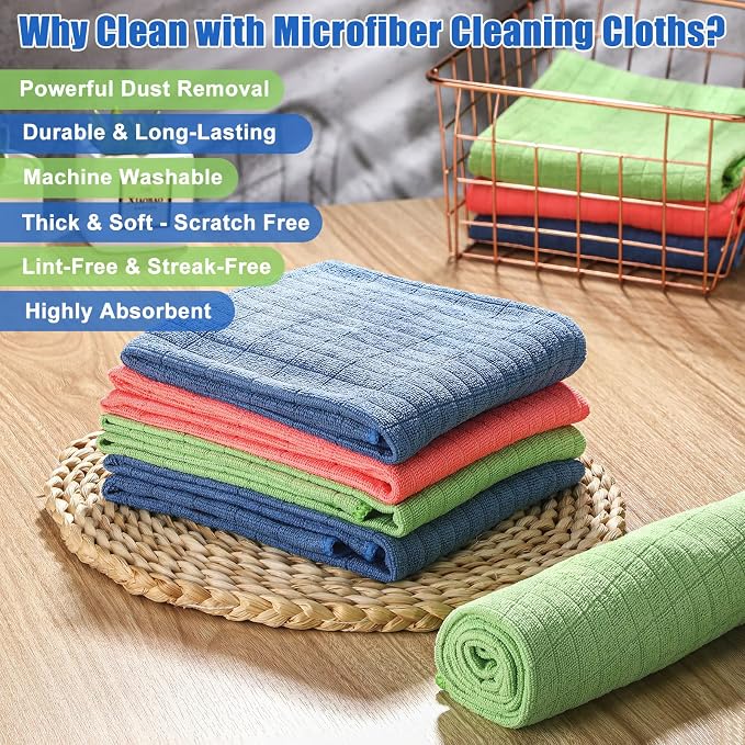 Nuanchu 20 Pieces Extra Large Microfiber Cleaning Cloth Rags Towels Bulk 20 x - Image 4