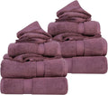 SUPERIOR Egyptian Cotton Ultra Plush & Absorbent, 12 Piece Set, Plum | by SUPERIOR