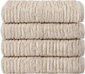 SKL Home CloudSoft 100% Cotton Luxury 4-Piece Bath Towel Set, Oatmeal | Premium by SKLHomebySaturdayKnightLtd