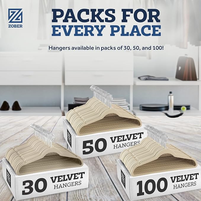 Zober Velvet Hangers 50 Pack - Image 7