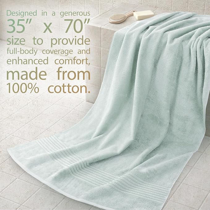 Cotton Paradise 100% Cotton Turkish Towel Set, Soft Absorbent Quick Dry - Image 2