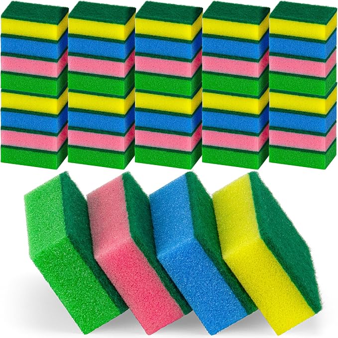 DecorRack 40 Kitchen Scrub Sponges, Heavy Duty Bulk Pack - Image 4