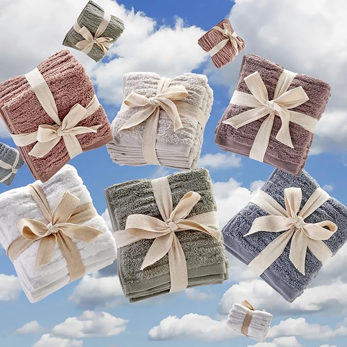 SKL Home CloudSoft Washcloth Set, 100% Cotton Luxury, Clay | Premium spa-level - Image 4
