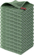 Homaxy 100% Cotton Terry Kitchen Dish Cloths, 12 Pack, Grass Green by Homaxy