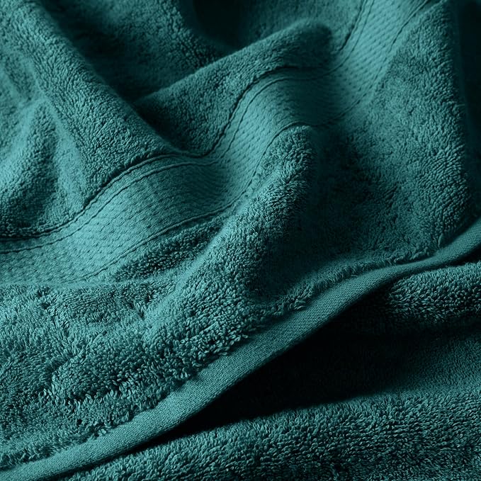 SUPERIOR Egyptian Cotton Ultra Plush & Absorbent, 12 Piece Set, Teal | - Image 8