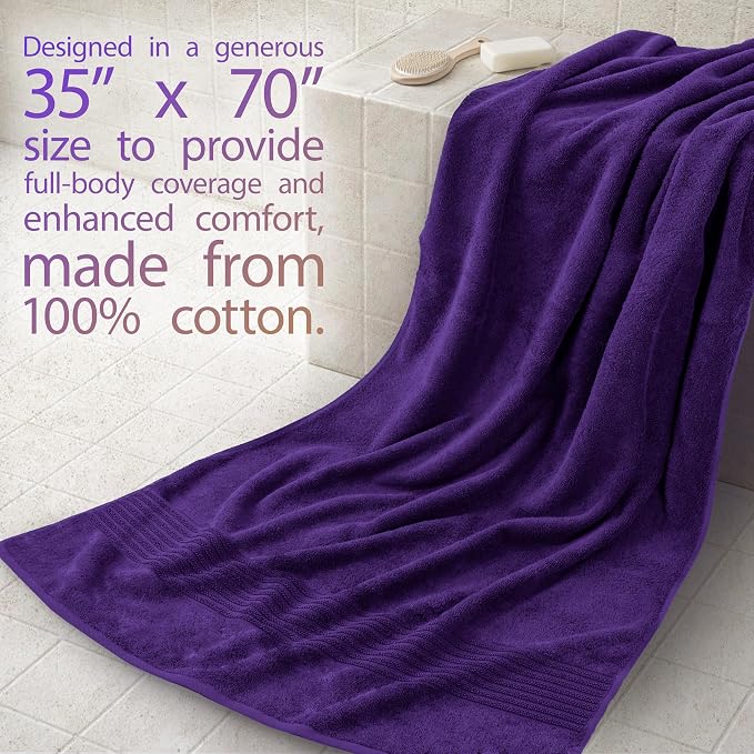 Cotton Paradise 100% Cotton Turkish Towel Set, Soft Absorbent Quick Dry - Image 2