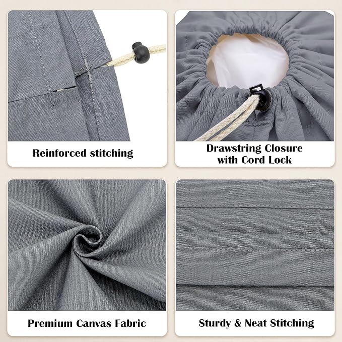 Canvas Laundry Bag with Shoulder Strap & Drawstring - Image 3