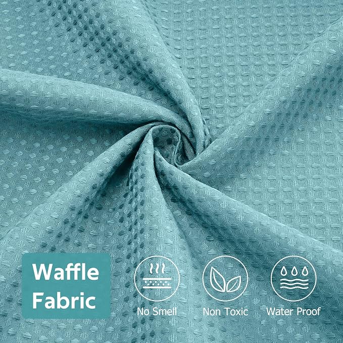 Vipfree 3 in 1 Shower Curtain Set, Waffle Shower Curtain and Liner Set - Image 7
