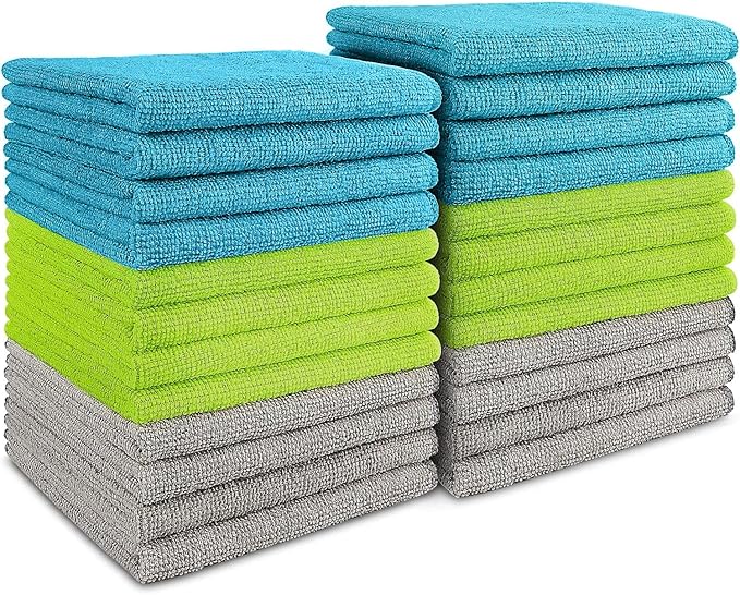 AIDEA Microfiber Cleaning Cloth-24PK, Microfiber Towels by AIDEAHOME