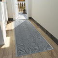 Yimobra Outdoor Indoor Runner Mat 72x24, All-Season Waterproof Entrance Mat for Front Door with Drainage Holes, Heavy Duty Non-Slip Doormat for Garage Patio Entryway, Black Gray