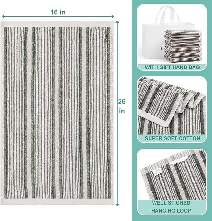 SALAS Kitchen Dish Towels for Drying Dishes, Large Cotton Kitchen Towels - Image 3