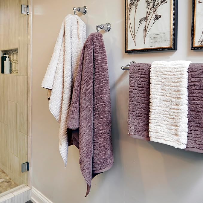 SKL Home CloudSoft Hand Towel Set, 100% Cotton Luxury, Oatmeal | Premium - Image 3