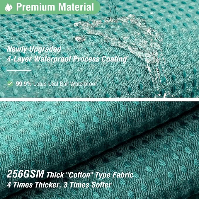 Dynamene Long Waffle Shower Curtain 256GSM Heavy Fabric 72x78 Seaweed Green - Image 4