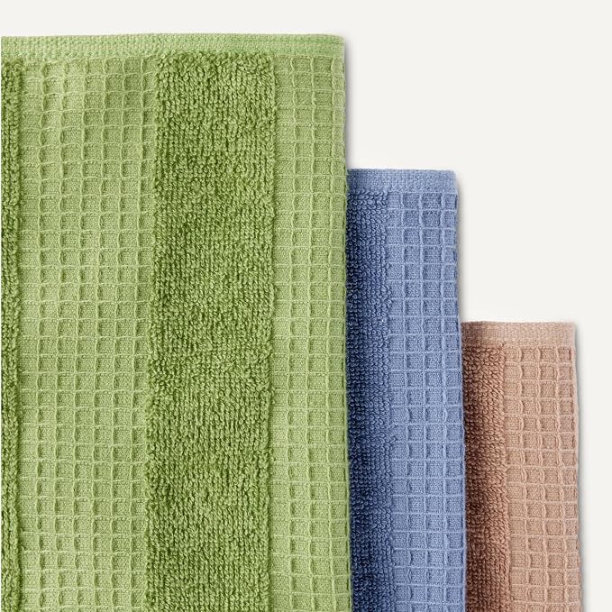 Amazon Basics Organic Cotton Waffle Kitchen Dish Cloths, Ultra Absorbent - Image 4