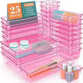 25 PCS Plastic Drawer Organizer Set, Makeup Organizers and Storage Bins | 4 by WOWBOX