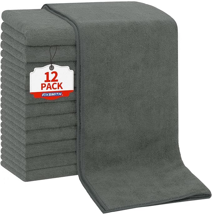 Salon Towels 12 Pack, Quick Dry Gym Towels, Spa Face Towel, Absorbent by FIXSMITH