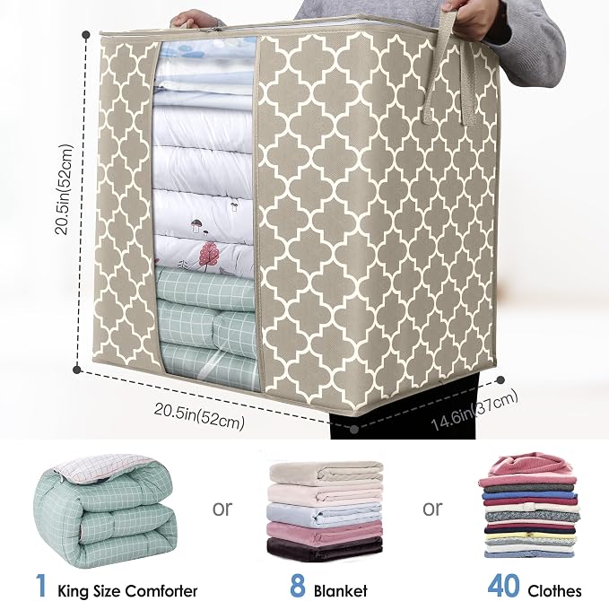 Storage Bags 6 Pack 100L Clothes Organization and Storage Containers | Large - Image 3