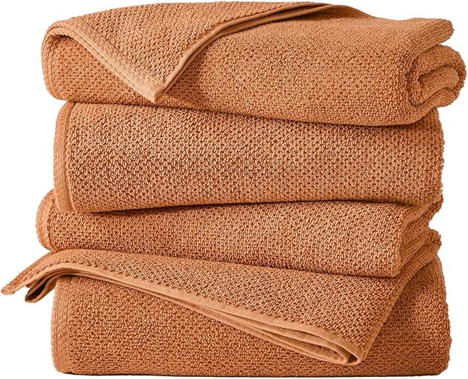 Great Bay Home 100% Cotton 4 Pack 54x27 Bath Towel Set by GreatBayHome