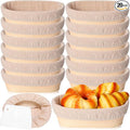 Gejoy 20 Sets Bread Proofing Baskets Bulk Banneton Dough Proofing Bowls Kit with Cloth Liner Sourdough Basket for Home Sourdough Bakers Supplies (Oval,10 Inch)