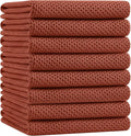 Homaxy 100% Cotton Oversized Waffle Weave Kitchen Towels 8-Pack, Rust | 20 x 28 by Homaxy