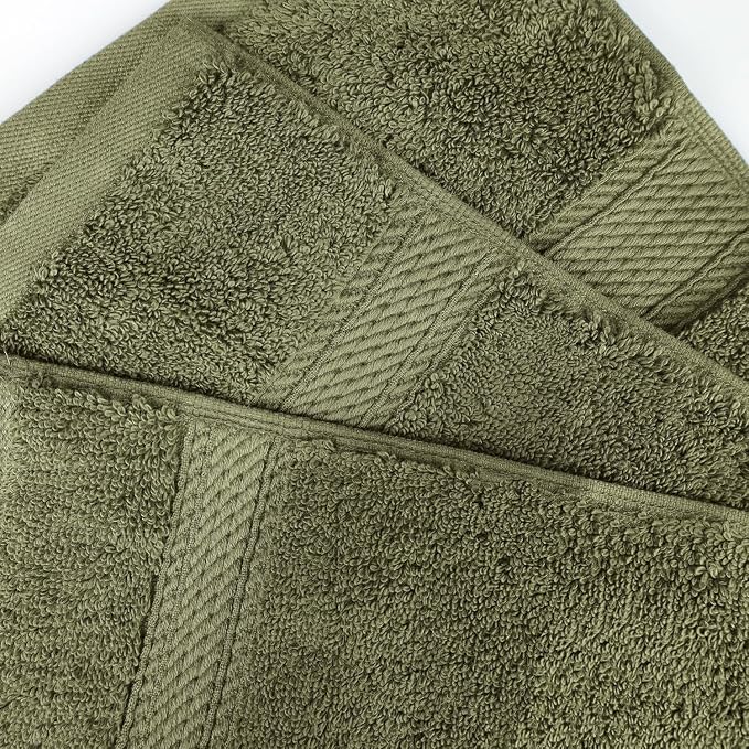 SUPERIOR Egyptian Cotton Pile Plush Bath Sheet, 2 Piece Set, Forest Green | - Image 5