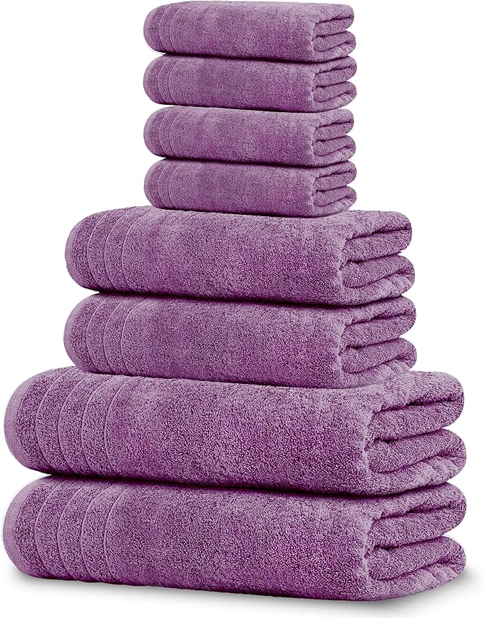 8 Piece Towel Set, 2 XL Bath, 2 Hand, 4 Washcloth, Lighter Weight, Quicker to by TensTowels
